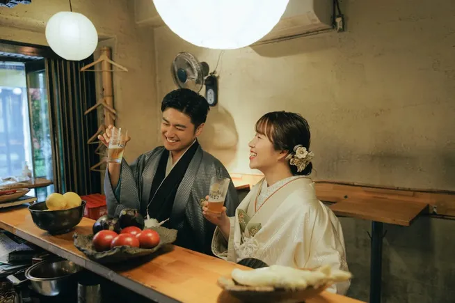 特別な衣装といつもの乾杯