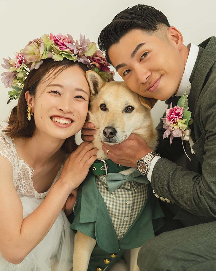 ペットと一緒にウェディングフォト＆前撮りが撮影できるスタジオ - 犬・猫・その他のペットもご相談ください。